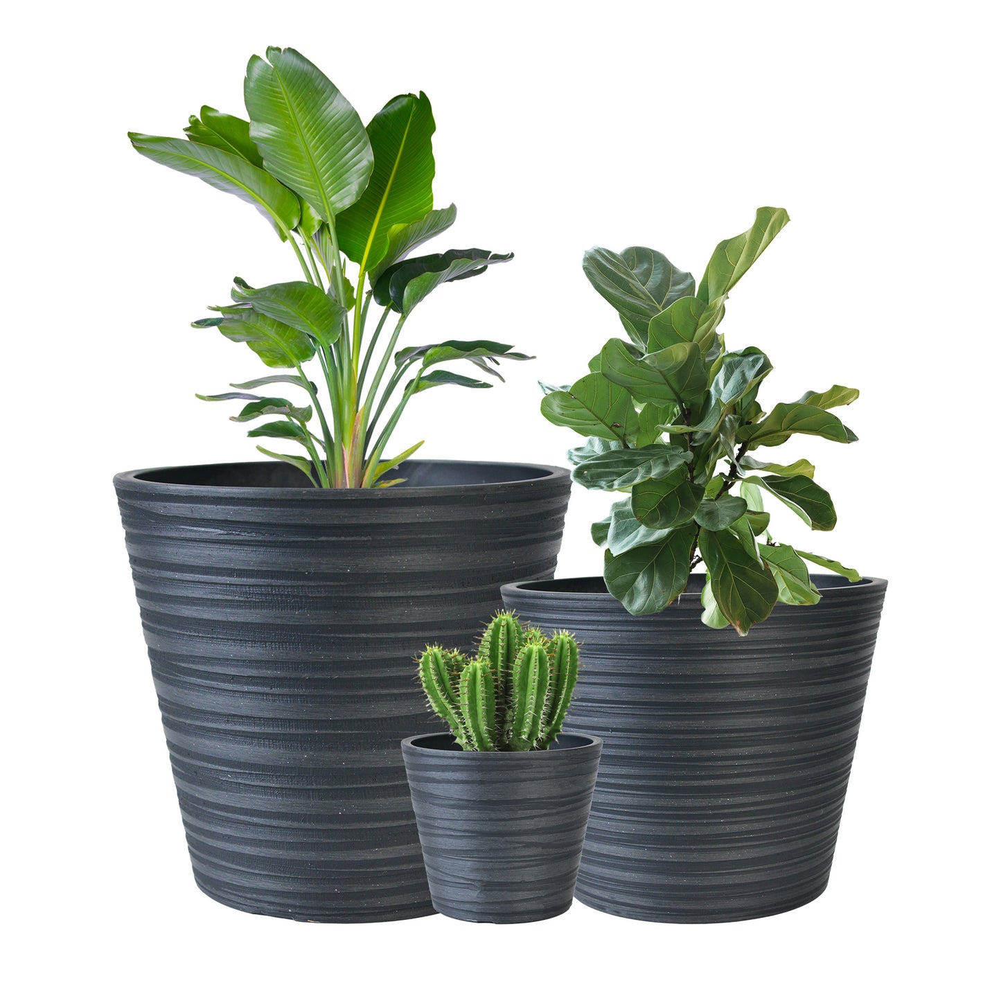 GreenShip Planter 5 in W / 8 in W / 12 in W or Indoor Outdoor Plants, Modern Decorative Plant Pots with Drainage Hole,  Decorative Flower Pots(Plants Not Included)