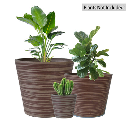 GreenShip Planter 5 in W / 8 in W / 12 in W or Indoor Outdoor Plants, Modern Decorative Plant Pots with Drainage Hole,  Decorative Flower Pots(Plants Not Included)