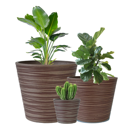 GreenShip Planter 5 in W / 8 in W / 12 in W or Indoor Outdoor Plants, Modern Decorative Plant Pots with Drainage Hole,  Decorative Flower Pots(Plants Not Included)