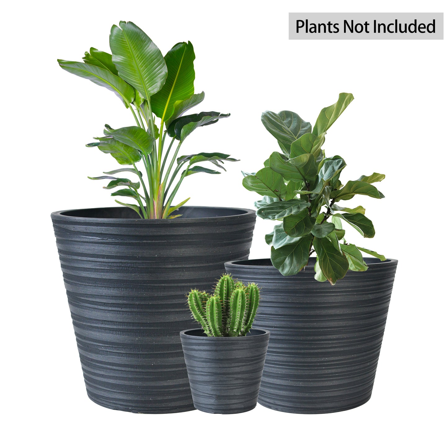 GreenShip Planter 5 in W / 8 in W / 12 in W or Indoor Outdoor Plants, Modern Decorative Plant Pots with Drainage Hole,  Decorative Flower Pots(Plants Not Included)