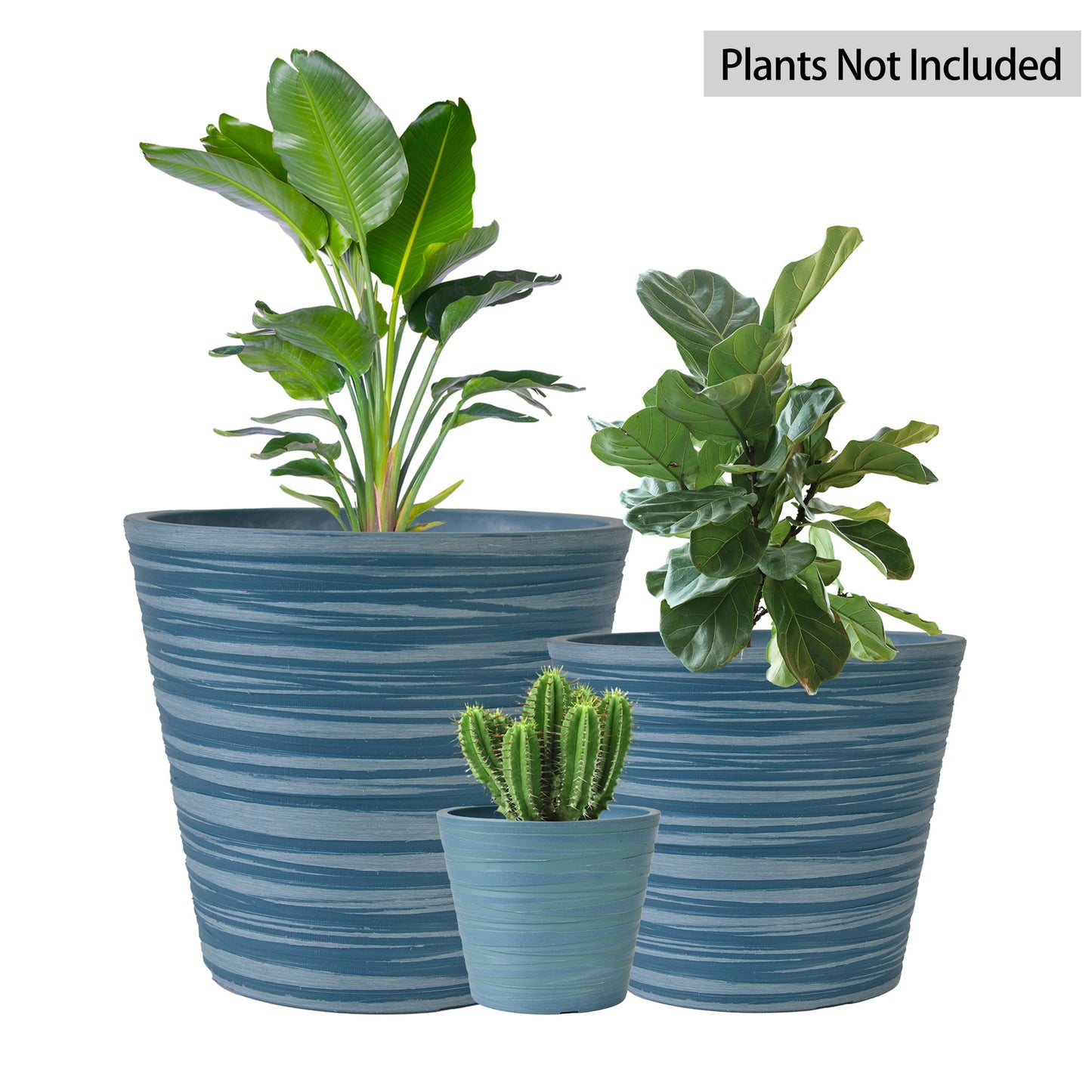 GreenShip Planter 5 in W / 8 in W / 12 in W or Indoor Outdoor Plants, Modern Decorative Plant Pots with Drainage Hole,  Decorative Flower Pots(Plants Not Included)