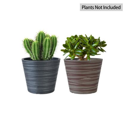 GreenShip Planter 5 in W / 8 in W / 12 in W or Indoor Outdoor Plants, Modern Decorative Plant Pots with Drainage Hole,  Decorative Flower Pots(Plants Not Included)