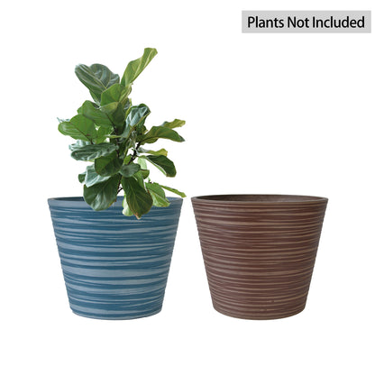 GreenShip Planter 5 in W / 8 in W / 12 in W or Indoor Outdoor Plants, Modern Decorative Plant Pots with Drainage Hole,  Decorative Flower Pots(Plants Not Included)