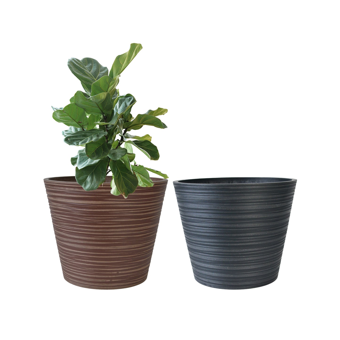 GreenShip Planter 5 in W / 8 in W / 12 in W or Indoor Outdoor Plants, Modern Decorative Plant Pots with Drainage Hole,  Decorative Flower Pots(Plants Not Included)