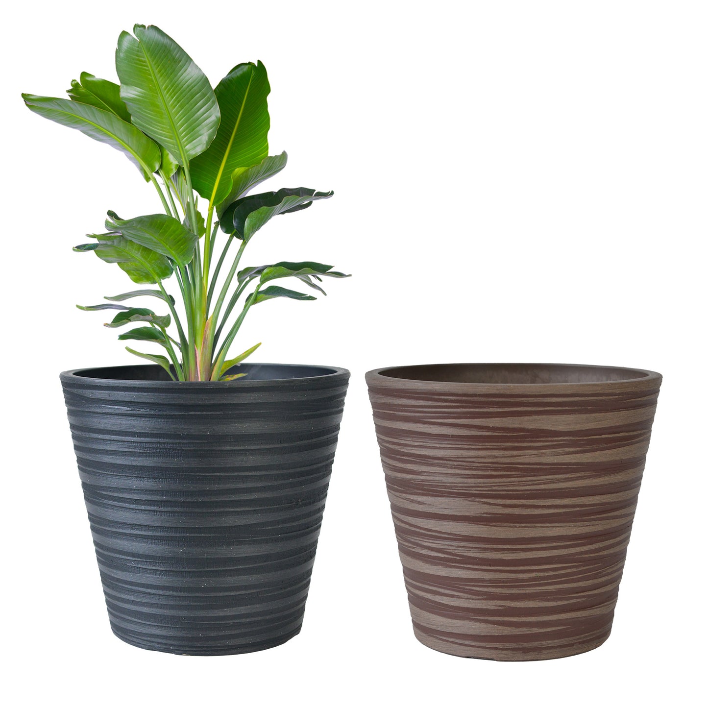 GreenShip Planter 5 in W / 8 in W / 12 in W or Indoor Outdoor Plants, Modern Decorative Plant Pots with Drainage Hole,  Decorative Flower Pots(Plants Not Included)