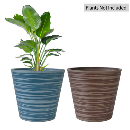 GreenShip Planter 5 in W / 8 in W / 12 in W or Indoor Outdoor Plants, Modern Decorative Plant Pots with Drainage Hole,  Decorative Flower Pots(Plants Not Included)