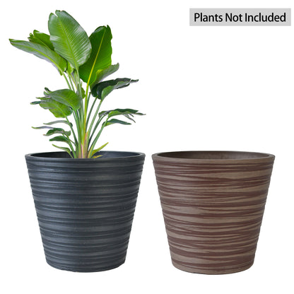 GreenShip Planter 5 in W / 8 in W / 12 in W or Indoor Outdoor Plants, Modern Decorative Plant Pots with Drainage Hole,  Decorative Flower Pots(Plants Not Included)