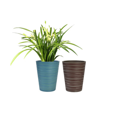 GreenShip Planter 6 in W / 8 in W / 12 in W or Indoor Outdoor Plants, Modern Decorative Plant Pots with Drainage Hole,  Decorative Flower Pots(Plants Not Included)