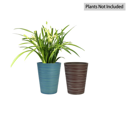 GreenShip Planter 6 in W / 8 in W / 12 in W or Indoor Outdoor Plants, Modern Decorative Plant Pots with Drainage Hole,  Decorative Flower Pots(Plants Not Included)