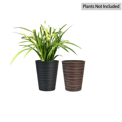 GreenShip Planter 6 in W / 8 in W / 12 in W or Indoor Outdoor Plants, Modern Decorative Plant Pots with Drainage Hole,  Decorative Flower Pots(Plants Not Included)