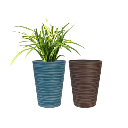 GreenShip Planter 6 in W / 8 in W / 12 in W or Indoor Outdoor Plants, Modern Decorative Plant Pots with Drainage Hole,  Decorative Flower Pots(Plants Not Included)