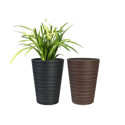 GreenShip Planter 6 in W / 8 in W / 12 in W or Indoor Outdoor Plants, Modern Decorative Plant Pots with Drainage Hole,  Decorative Flower Pots(Plants Not Included)