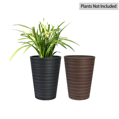 GreenShip Planter 6 in W / 8 in W / 12 in W or Indoor Outdoor Plants, Modern Decorative Plant Pots with Drainage Hole,  Decorative Flower Pots(Plants Not Included)