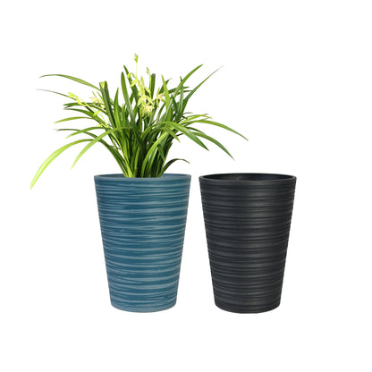 GreenShip Planter 6 in W / 8 in W / 12 in W or Indoor Outdoor Plants, Modern Decorative Plant Pots with Drainage Hole,  Decorative Flower Pots(Plants Not Included)