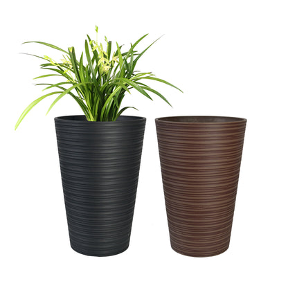 GreenShip Planter 6 in W / 8 in W / 12 in W or Indoor Outdoor Plants, Modern Decorative Plant Pots with Drainage Hole,  Decorative Flower Pots(Plants Not Included)