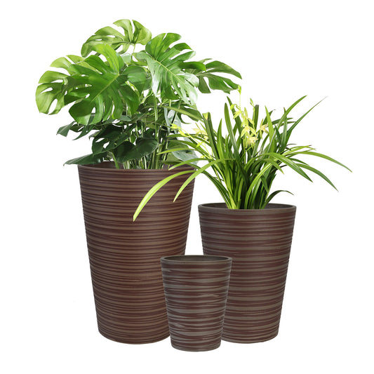 GreenShip Planter 6 in W / 8 in W / 12 in W or Indoor Outdoor Plants, Modern Decorative Plant Pots with Drainage Hole,  Decorative Flower Pots(Plants Not Included)