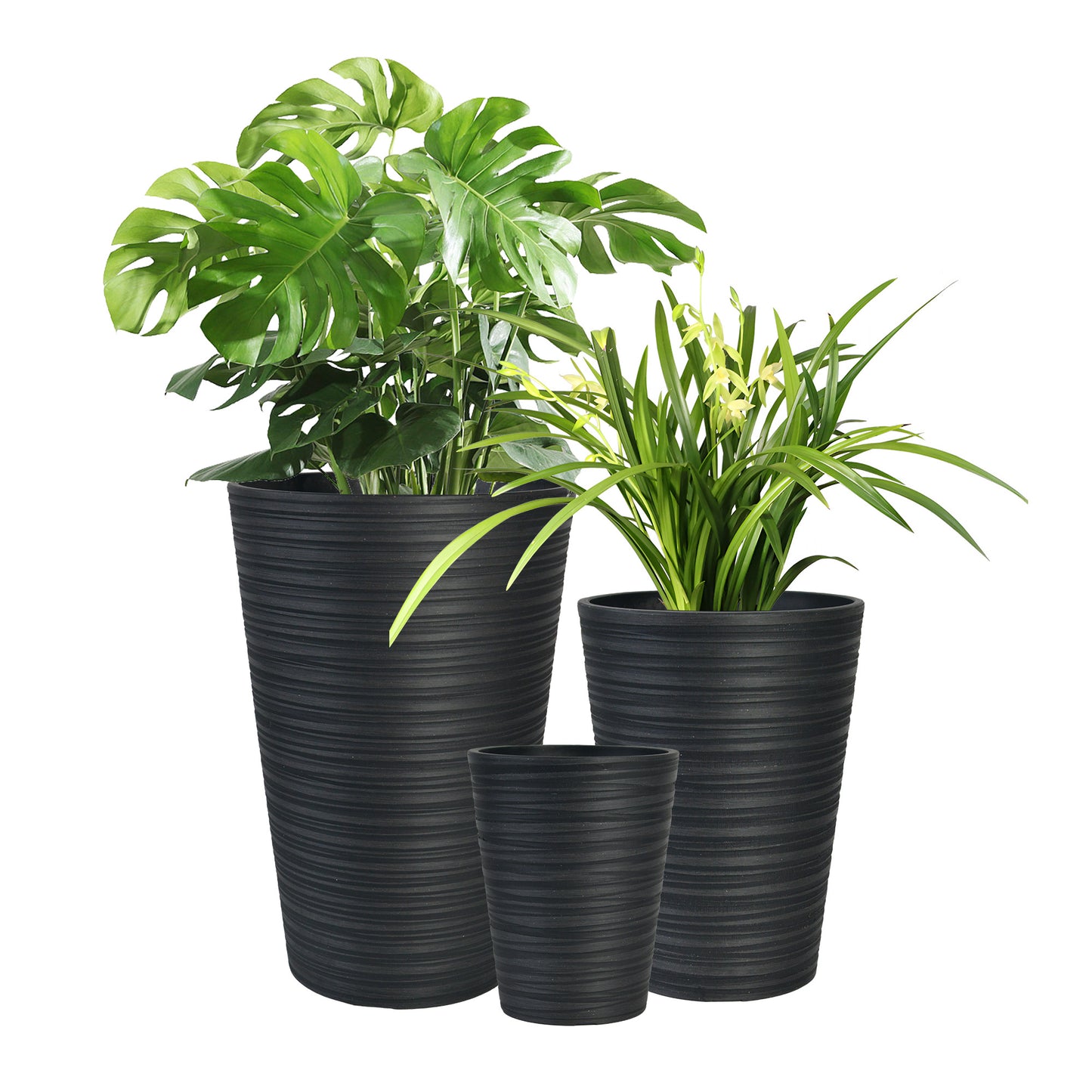 GreenShip Planter 6 in W / 8 in W / 12 in W or Indoor Outdoor Plants, Modern Decorative Plant Pots with Drainage Hole,  Decorative Flower Pots(Plants Not Included)