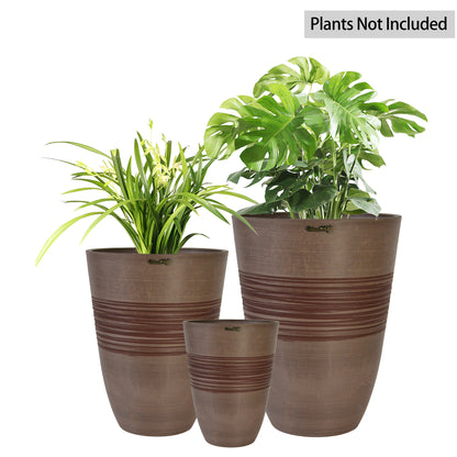 GreenShip Plant Pots 6 inch 8 inch 10 inch for Indoor Plants,  Set of 3 Modern Decorative Planter ts with Drainage Hole,  Decorative Flower Pots(Plants Not Included)