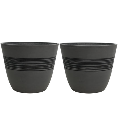 GreenShip Planter for Indoor Outdoor Plants,  Set of 2 Modern Decorative Plant Pots with Drainage Hole,  Decorative Flower Pots(Plants Not Included)