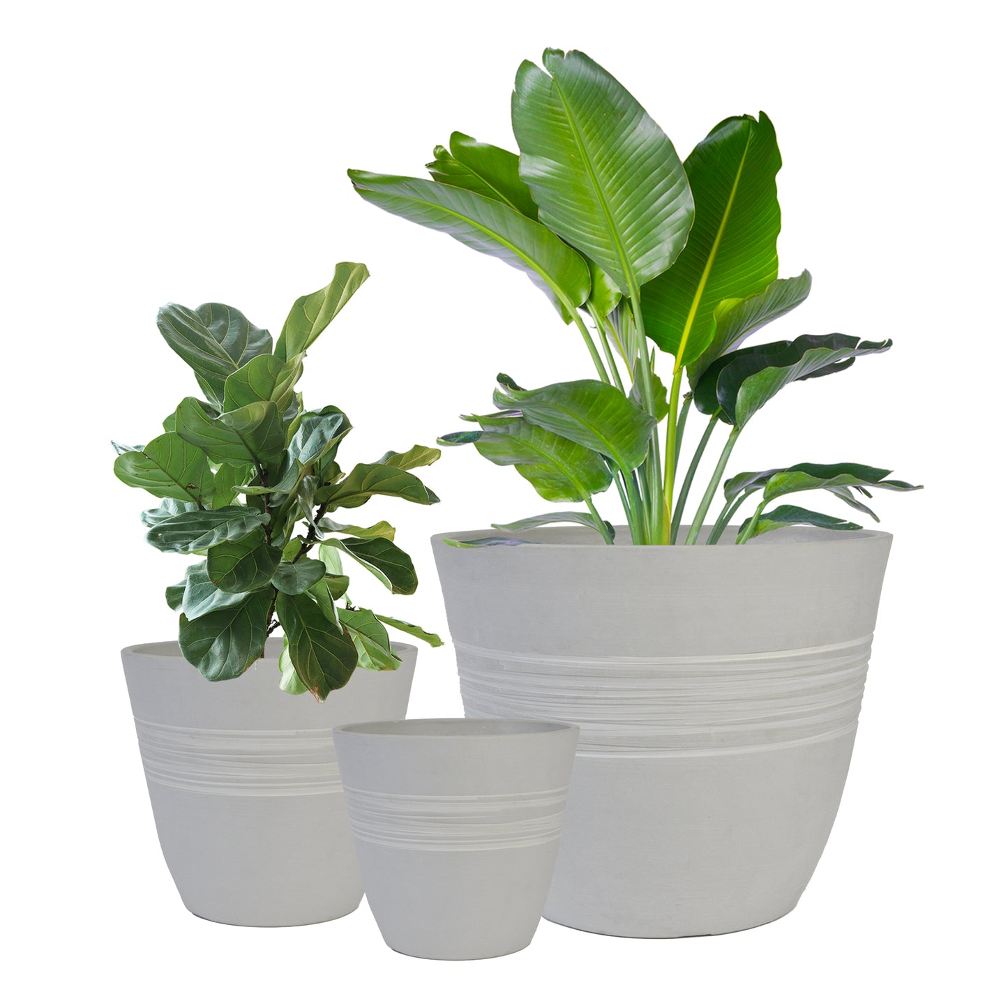 GreenShip Plant Pots 6 inch 8 inch 12 inch for Indoor Outdoor Plants,  Set of 3 Modern Decorative Planter with Drainage Hole,  Decorative Flower Pots(Plants Not Included)