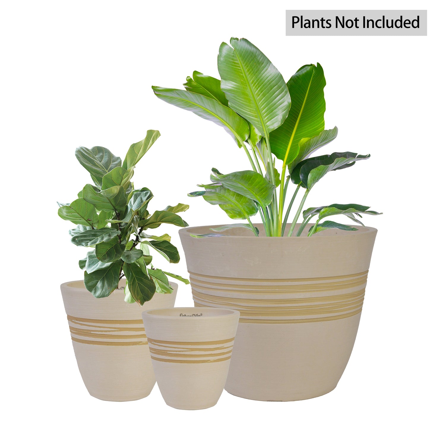 GreenShip Plant Pots 6 inch 8 inch 12 inch for Indoor Outdoor Plants,  Set of 3 Modern Decorative Planter with Drainage Hole,  Decorative Flower Pots(Plants Not Included)