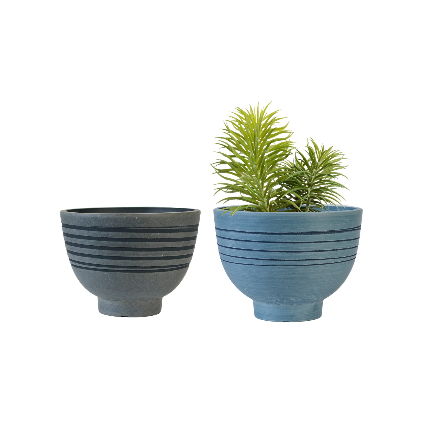 GreenShip Planter 8 inch W / 10 inch W Indoor Plants,  2 Pack Modern Decorative Plant Pots with Drainage Hole,  Cute Bowl Shape Flower Pots(Plants Not Included)