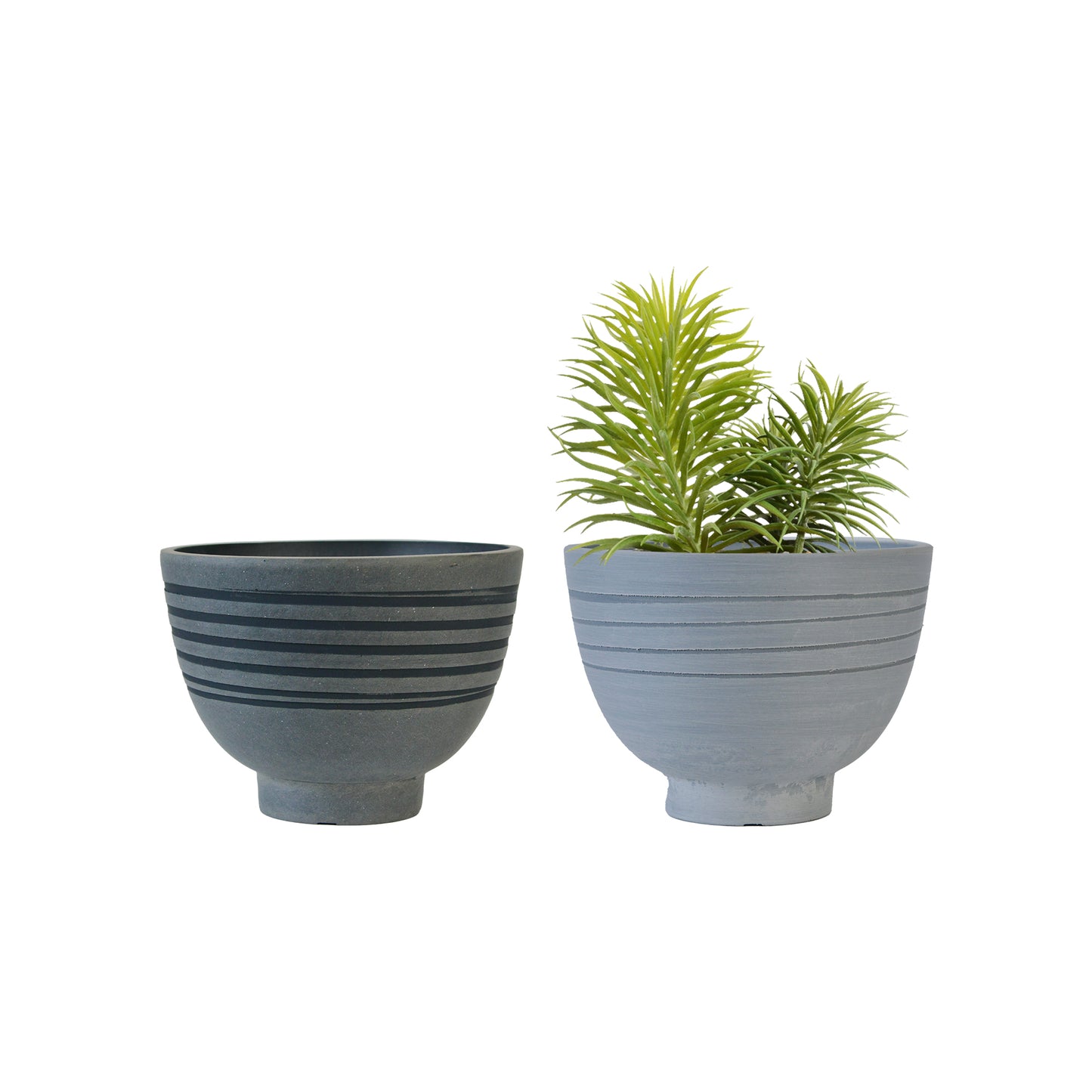 GreenShip Planter 8 inch W / 10 inch W Indoor Plants,  2 Pack Modern Decorative Plant Pots with Drainage Hole,  Cute Bowl Shape Flower Pots(Plants Not Included)