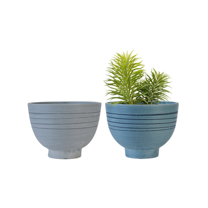 GreenShip Planter 8 inch W / 10 inch W Indoor Plants,  2 Pack Modern Decorative Plant Pots with Drainage Hole,  Cute Bowl Shape Flower Pots(Plants Not Included)