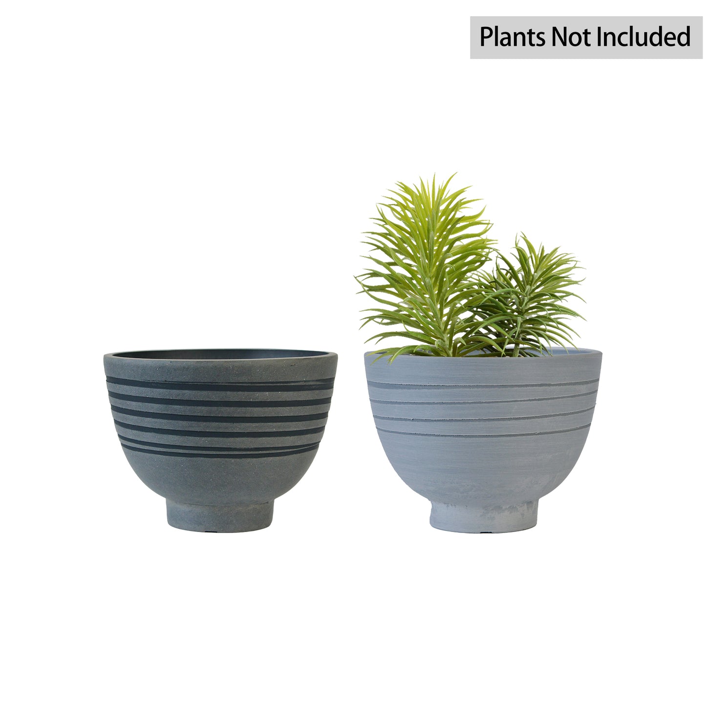 GreenShip Planter 8 inch W / 10 inch W Indoor Plants,  2 Pack Modern Decorative Plant Pots with Drainage Hole,  Cute Bowl Shape Flower Pots(Plants Not Included)