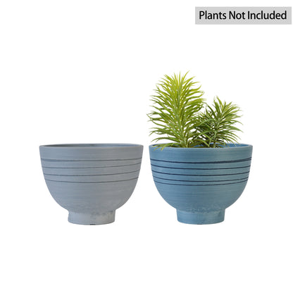 GreenShip Planter 8 inch W / 10 inch W Indoor Plants,  2 Pack Modern Decorative Plant Pots with Drainage Hole,  Cute Bowl Shape Flower Pots(Plants Not Included)