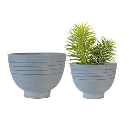 GreenShip Planter 8 inch W / 10 inch W Indoor Plants,  2 Pack Modern Decorative Plant Pots with Drainage Hole,  Cute Bowl Shape Flower Pots(Plants Not Included)