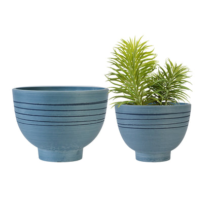 GreenShip Planter 8 inch W / 10 inch W Indoor Plants,  2 Pack Modern Decorative Plant Pots with Drainage Hole,  Cute Bowl Shape Flower Pots(Plants Not Included)