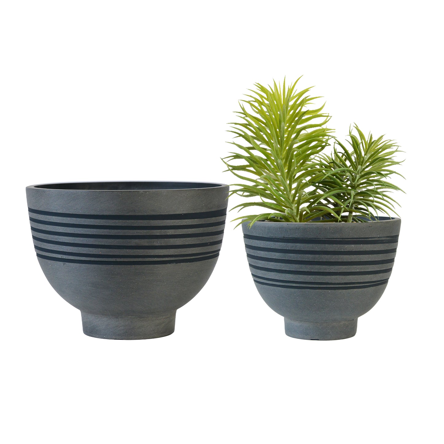 GreenShip Planter 8 inch W / 10 inch W Indoor Plants,  2 Pack Modern Decorative Plant Pots with Drainage Hole,  Cute Bowl Shape Flower Pots(Plants Not Included)