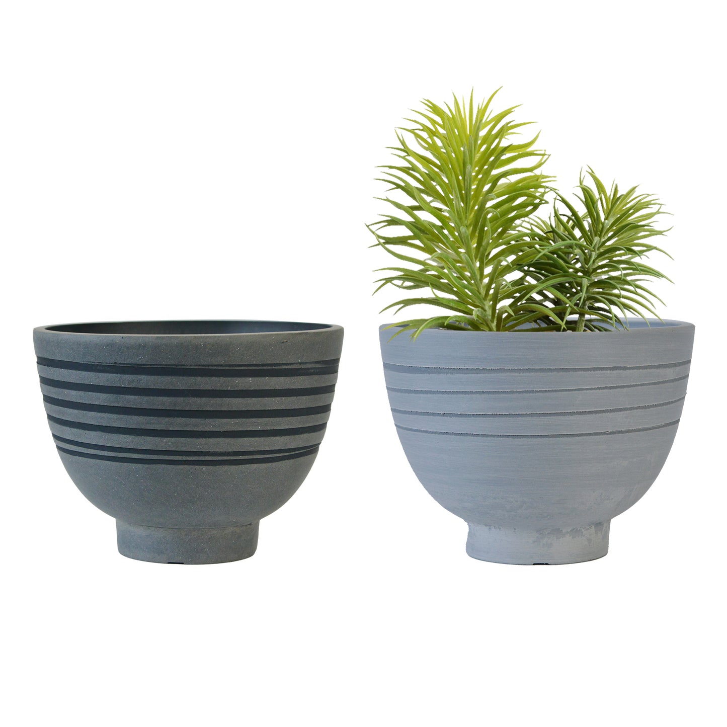 GreenShip Planter 8 inch W / 10 inch W Indoor Plants,  2 Pack Modern Decorative Plant Pots with Drainage Hole,  Cute Bowl Shape Flower Pots(Plants Not Included)