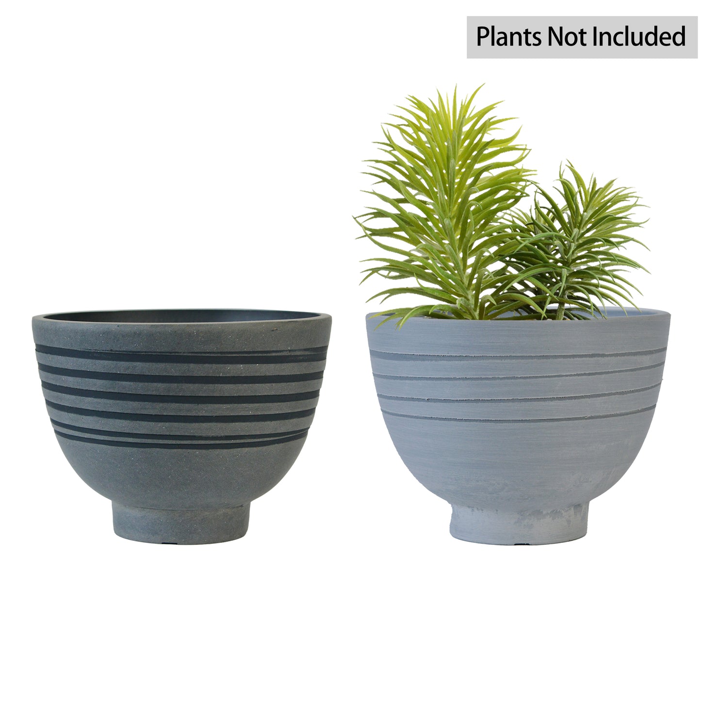 GreenShip Planter 8 inch W / 10 inch W Indoor Plants,  2 Pack Modern Decorative Plant Pots with Drainage Hole,  Cute Bowl Shape Flower Pots(Plants Not Included)