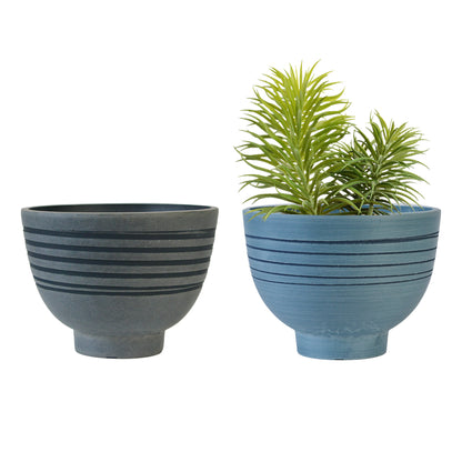 GreenShip Planter 8 inch W / 10 inch W Indoor Plants,  2 Pack Modern Decorative Plant Pots with Drainage Hole,  Cute Bowl Shape Flower Pots(Plants Not Included)