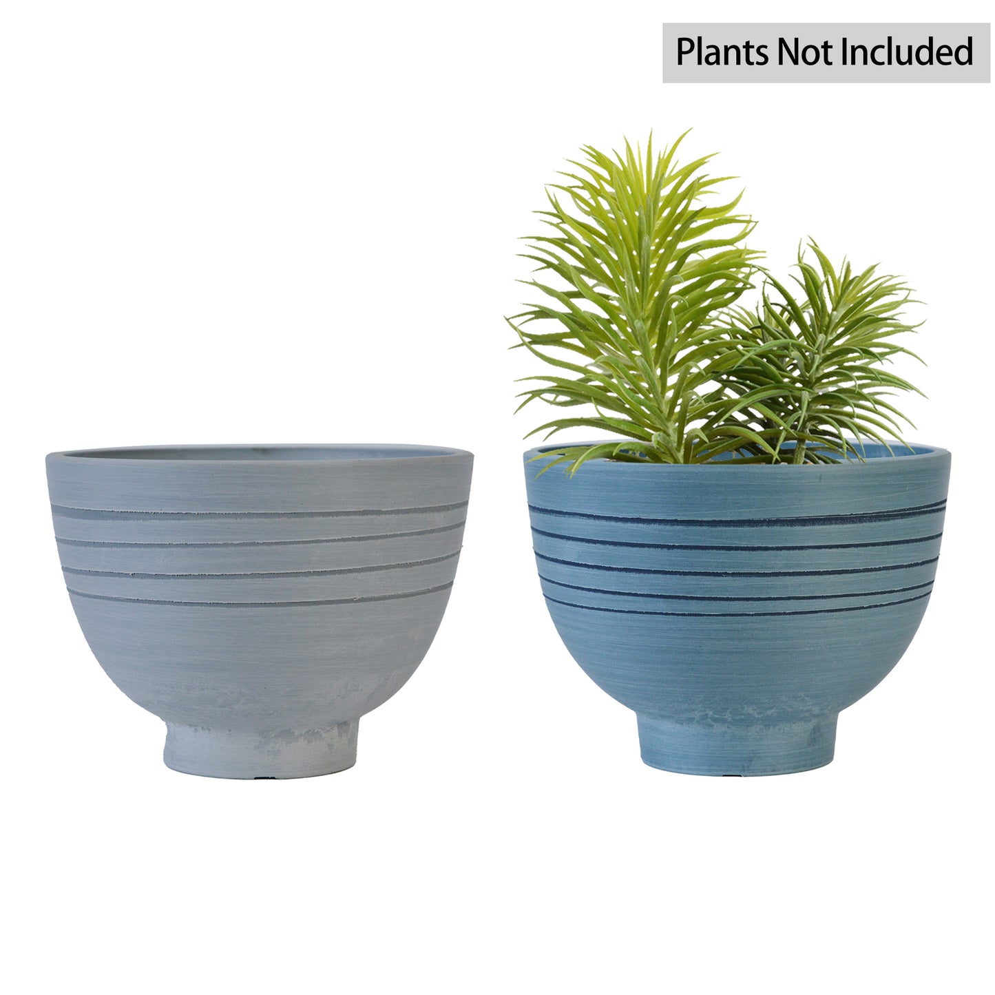 GreenShip Planter 8 inch W / 10 inch W Indoor Plants,  2 Pack Modern Decorative Plant Pots with Drainage Hole,  Cute Bowl Shape Flower Pots(Plants Not Included)