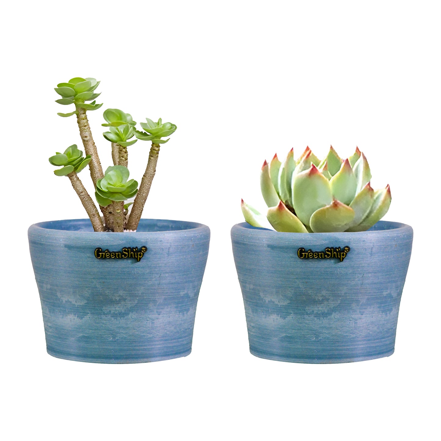 GreenShip Small Planters for Indoor Plants,5 inch Plante, Modern Plant Pots,Windowsill Planters Set, Home Office Decorative Flower Pots(Plants Not Included)