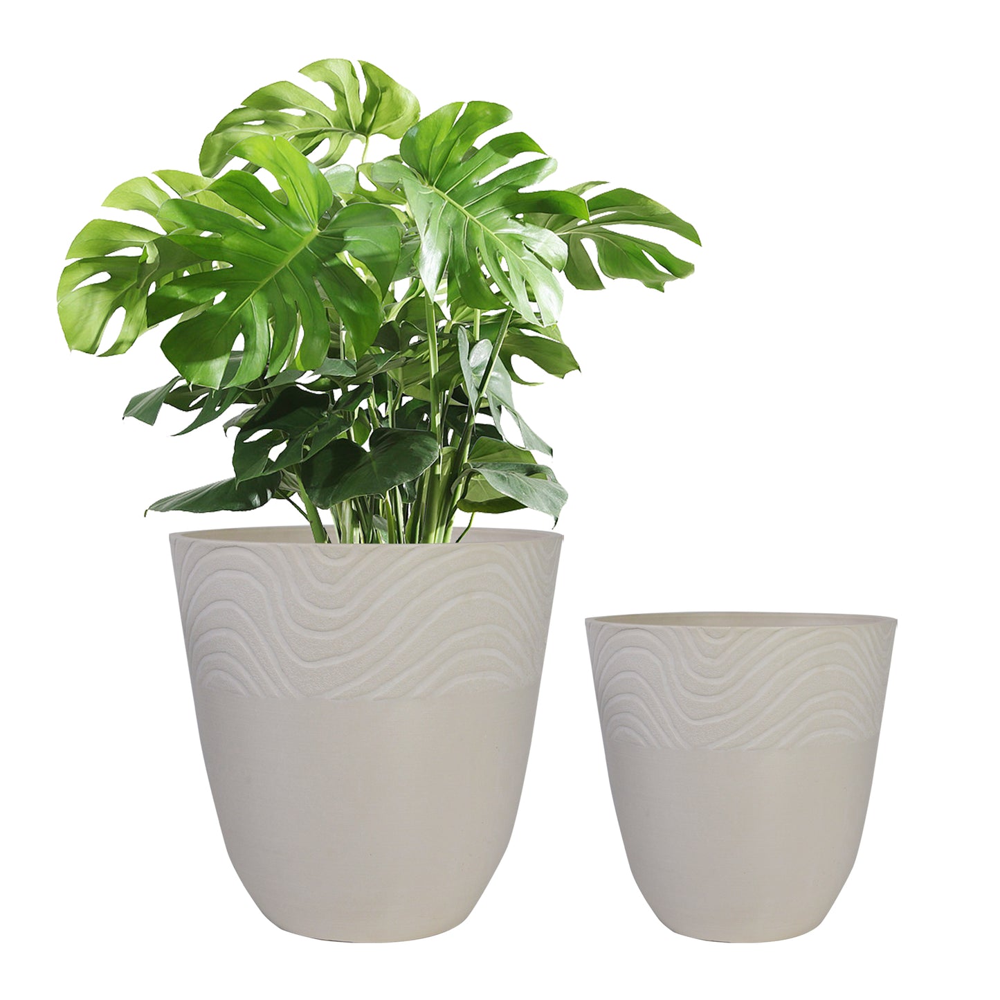 GreenShip Planter 8 inch 12 inch for Indoor Outdoor Plants,  Modern Decorative Plant Pots with Drainage Hole,  Decorative Flower Pots(Plants Not Included)