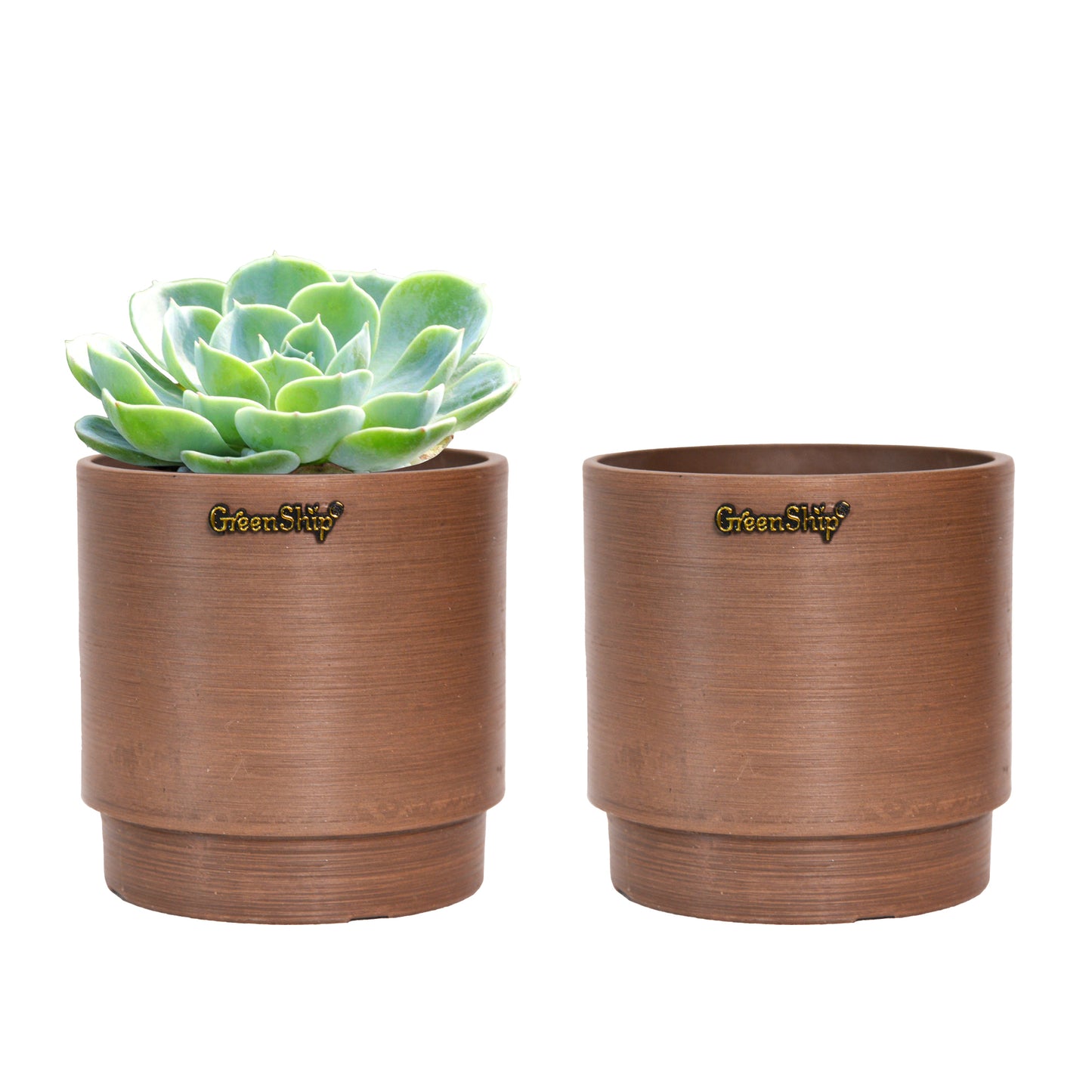 GreenShip Small Planters for Indoor Plants,5 Inch Planters with Drainage Hole,Modern Plant Pots,Windowsill Planters Set, Home Office Decorative Flower Pots(Plants Not Included)