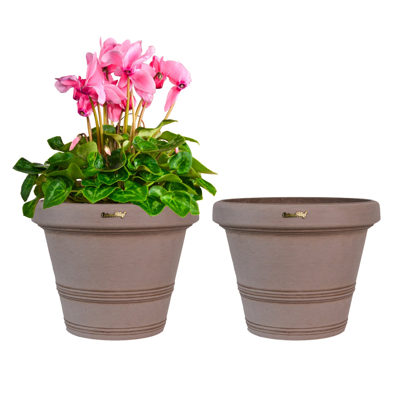 GreenShip 12 inch or 16 inch Large Planter with Drainage Hole,Modern Plant Pots for Indoor Outdoor Garden Plants and Flowers(Plants Not Included)