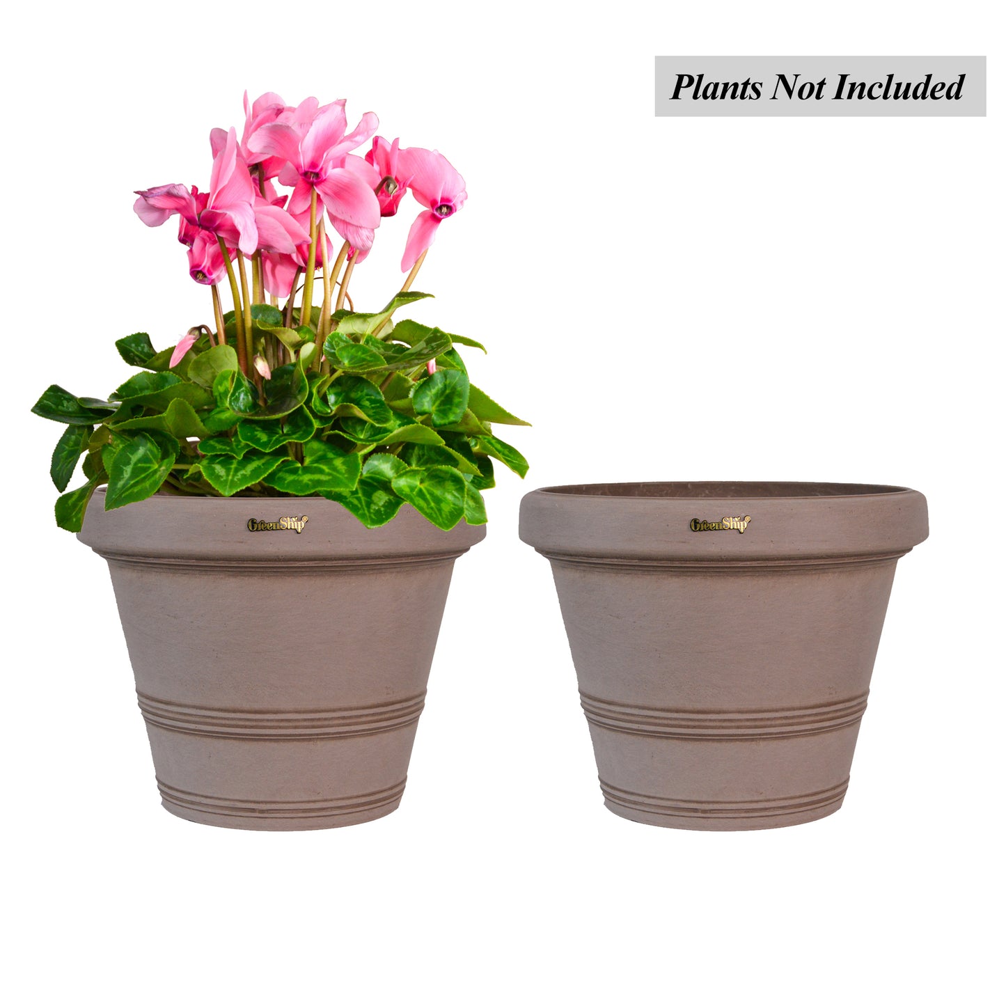 GreenShip 12 inch or 16 inch Large Planter with Drainage Hole,Modern Plant Pots for Indoor Outdoor Garden Plants and Flowers(Plants Not Included)