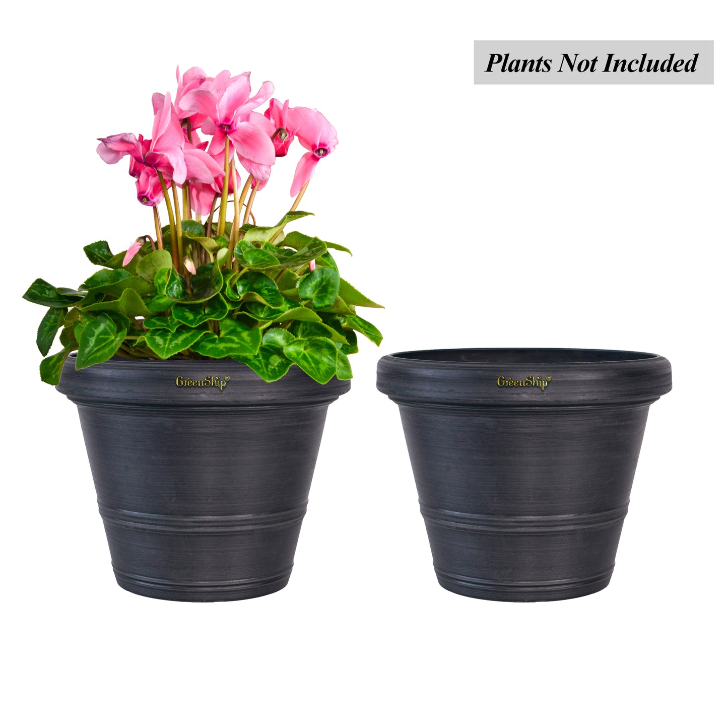 GreenShip 12 inch or 16 inch Large Planter with Drainage Hole,Modern Plant Pots for Indoor Outdoor Garden Plants and Flowers(Plants Not Included)