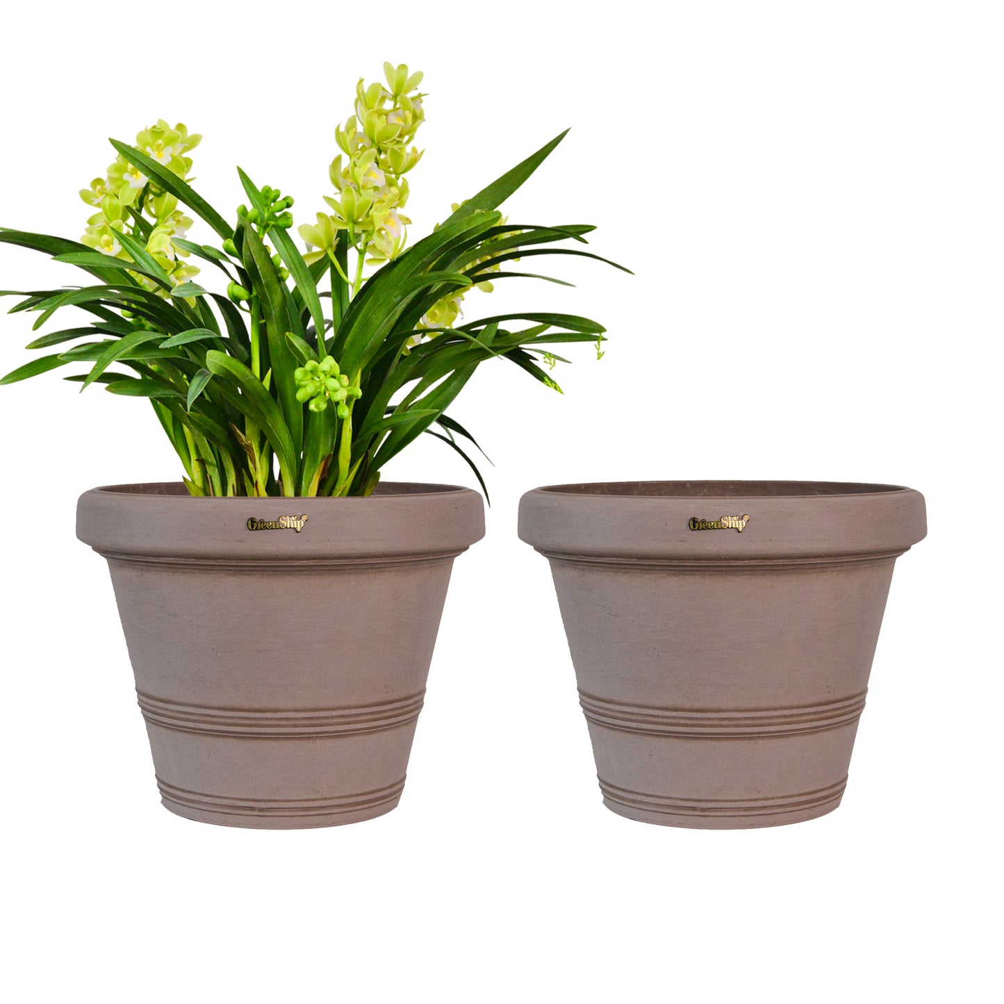 GreenShip 12 inch or 16 inch Large Planter with Drainage Hole,Modern Plant Pots for Indoor Outdoor Garden Plants and Flowers(Plants Not Included)