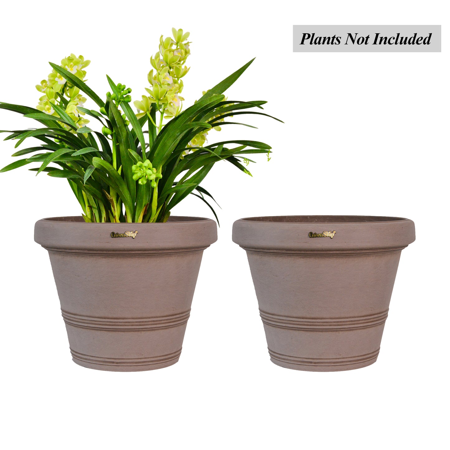 GreenShip 12 inch or 16 inch Large Planter with Drainage Hole,Modern Plant Pots for Indoor Outdoor Garden Plants and Flowers(Plants Not Included)