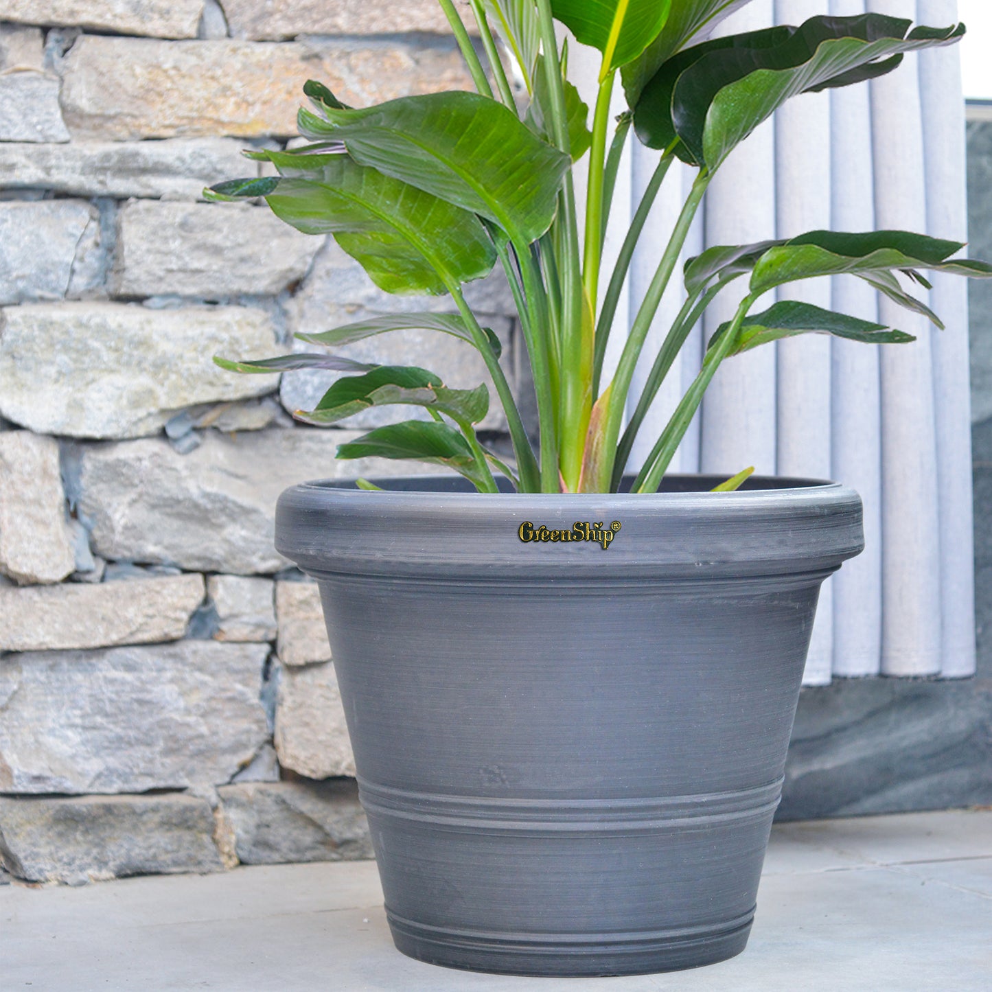 GreenShip 12 inch or 16 inch Large Planter with Drainage Hole,Modern Plant Pots for Indoor Outdoor Garden Plants and Flowers(Plants Not Included)