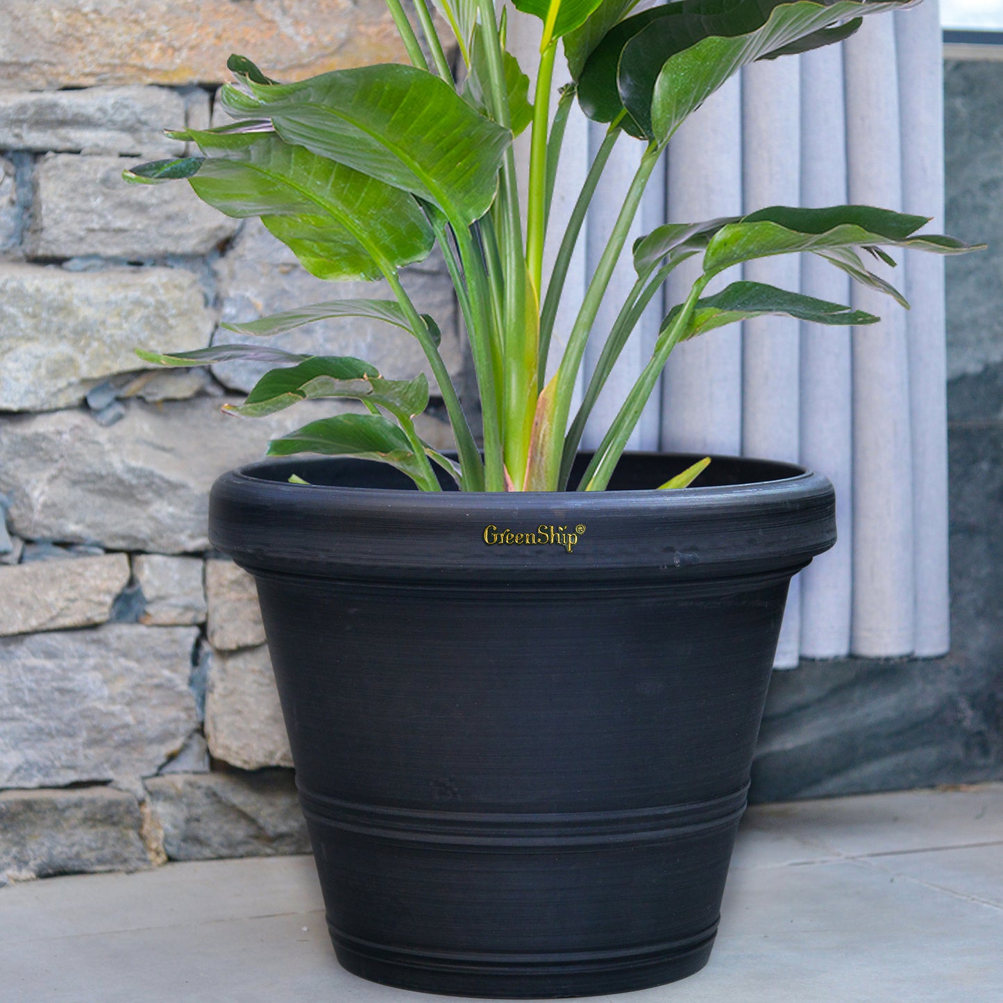 GreenShip 12 inch or 16 inch Large Planter with Drainage Hole,Modern Plant Pots for Indoor Outdoor Garden Plants and Flowers(Plants Not Included)