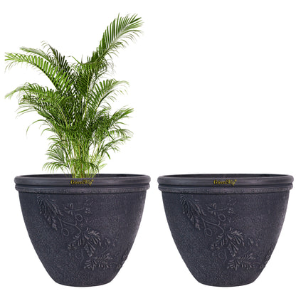 GreenShip 15 inch Large Planter with Drainage Hole,Modern Plant Pots for Indoor Outdoor Garden Plants and Flowers(Plants Not Included)