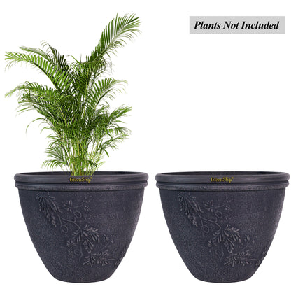 GreenShip 15 inch Large Planter with Drainage Hole,Modern Plant Pots for Indoor Outdoor Garden Plants and Flowers(Plants Not Included)