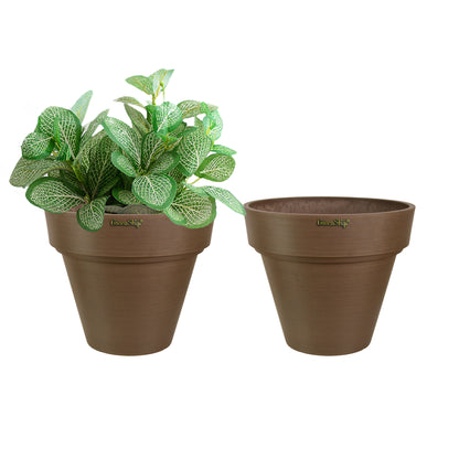 GreenShip 10 inch or 12 inch Large Planter with Drainage Hole,Modern Plant Pots for Indoor Outdoor Garden Plants and Flowers(Plants Not Included)